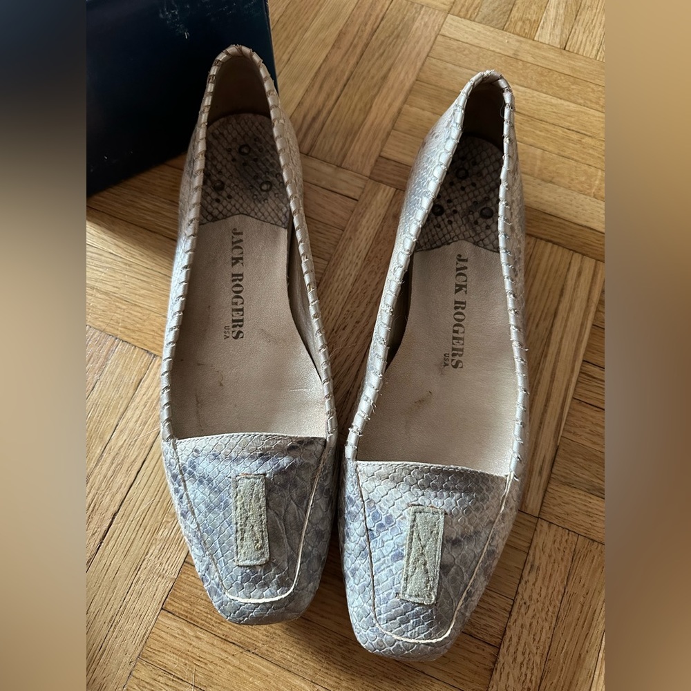 Jack Rogers Python Printed Leather Flats